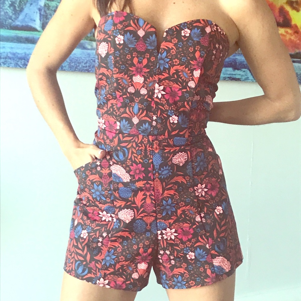 Floral Romper with Pockets
